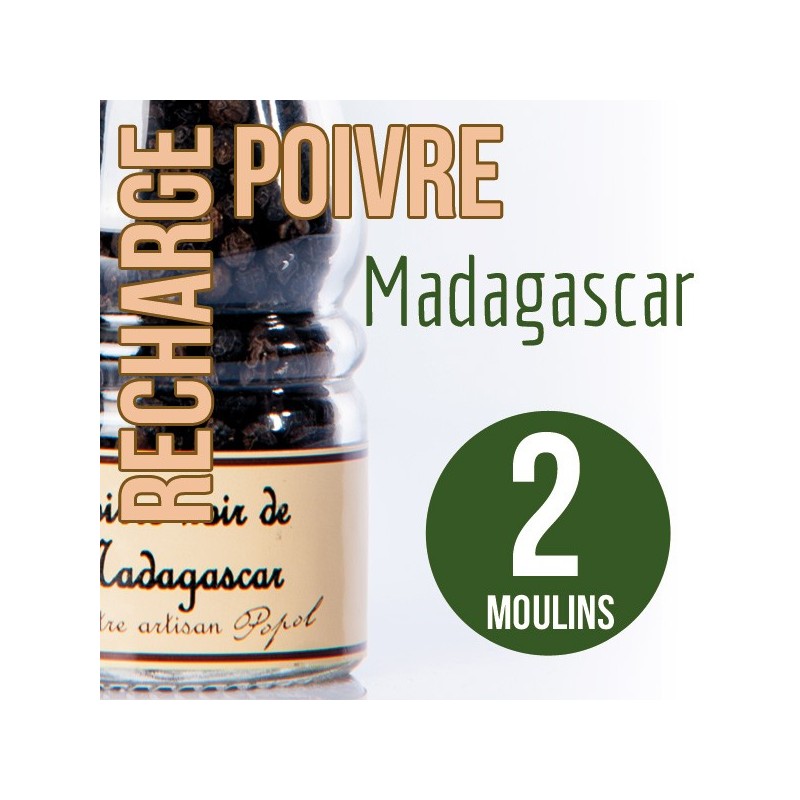 Poivre madagascar recharge pour 2 moulins 200 g Poivre madagascar recharge pour 2 moulins 200 g