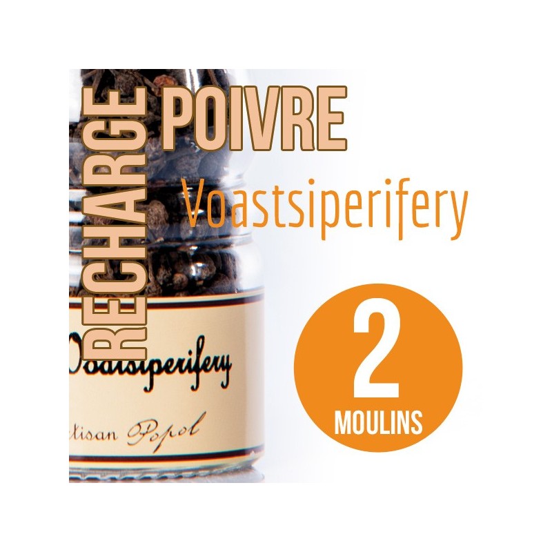 Poivre voastsiperifery recharge pour 2 moulins 100g Poivre voastsiperifery recharge pour 2 moulins 100g
