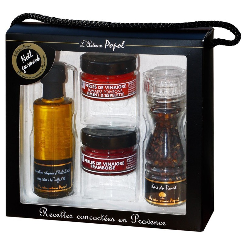 Coffret noel truffe perle de vinaigre et poivre baie de timut Coffret noel truffe perle de vinaigre et poivre baie de timut